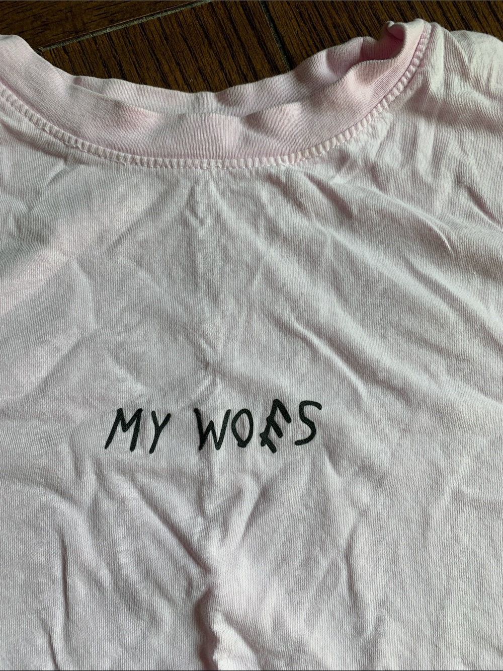 Soft Pink 'MY WOES' Short Sleeve Tee